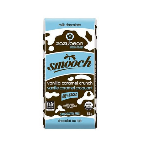 Zazubean Smooch Milk Chocolate Vanilla Caramel Crunch 46% Cacao 12x85g Box - YesWellness.com
