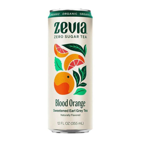 Zevia Zero Sugar Tea Blood Orange Sweetened Earl Grey Tea 12 x 355mL - YesWellness.com