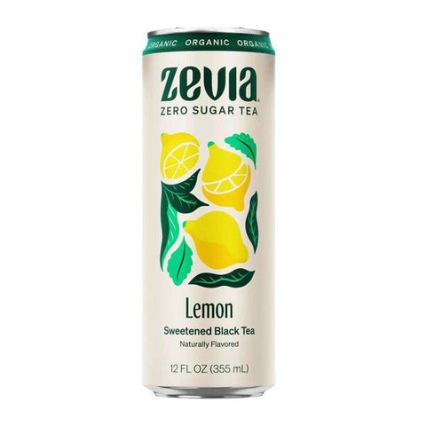Zevia Zero Sugar Tea Lemon Sweetened Black Tea 12 x 355mL - YesWellness.com