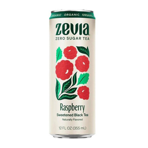Zevia Zero Sugar Tea Raspberry Sweetened Black Tea 12 x 355mL - YesWellness.com