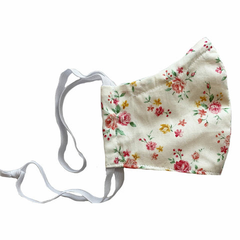 Ortho Active Reusable 3-Layer Face Mask for Kids - 2-Pack | White Floral